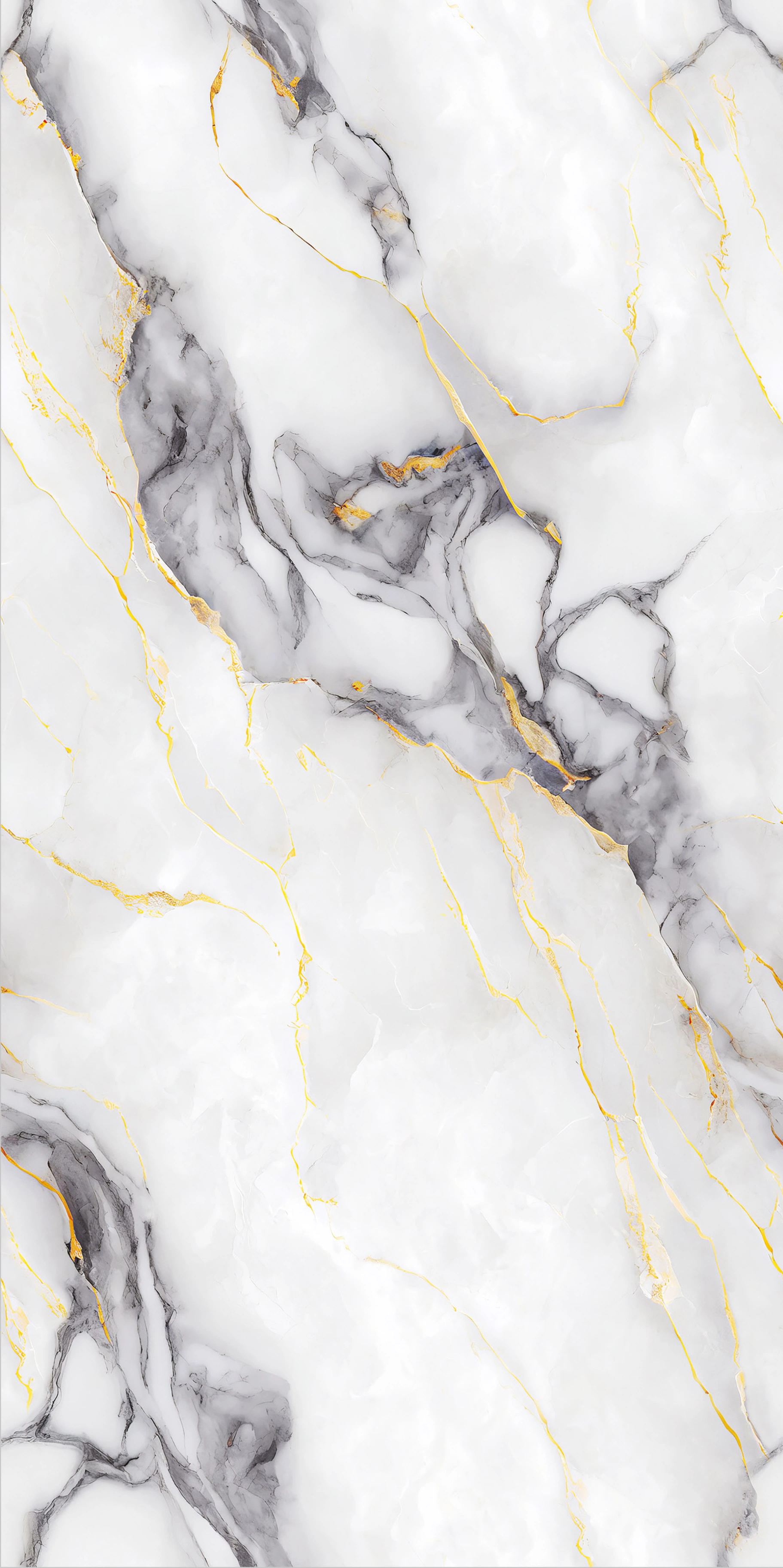 Elegant White Marble Texture with Subtle Golden Veins and Gray Patterns