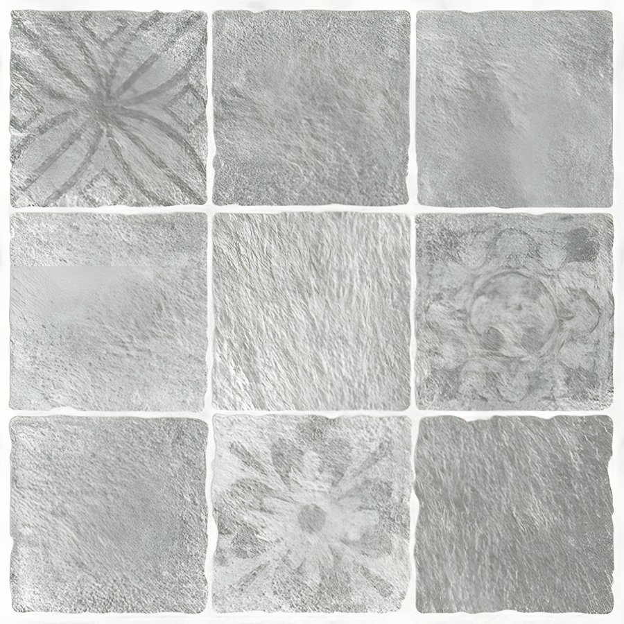 Embossed Silver Rustic Patterned Parking Tiles