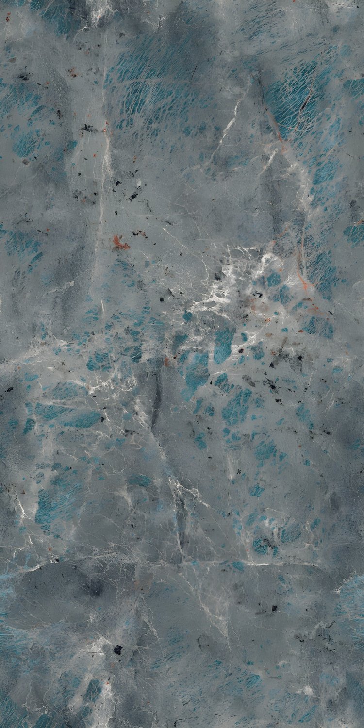 Exotic Gray Marble Aqua Blue Accents