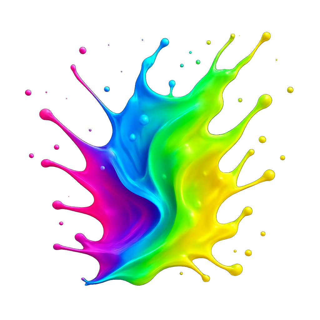 Explosive Rainbow Paint Splash and Swirl