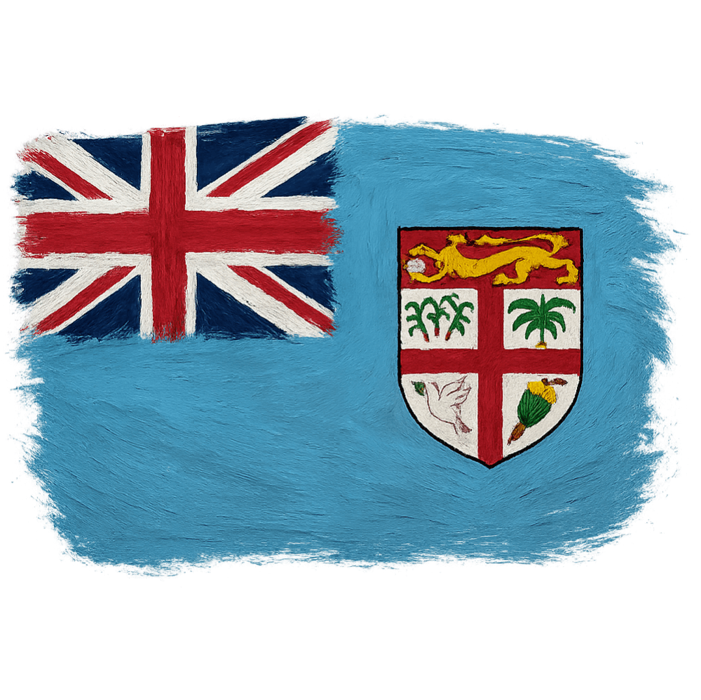 Fiji Flag Brush Stroke Transparent Background Art