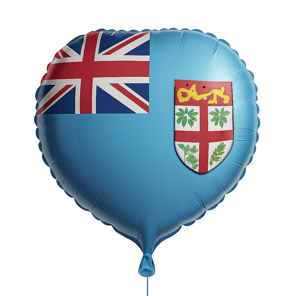Fiji Flag Heart Balloon Transparent Background Love