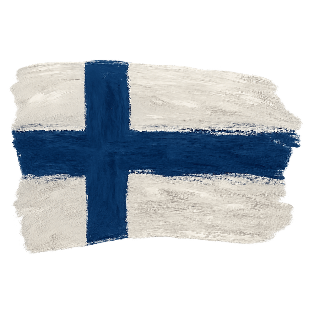 Finland Flag Brush Stroke Transparent Background Art