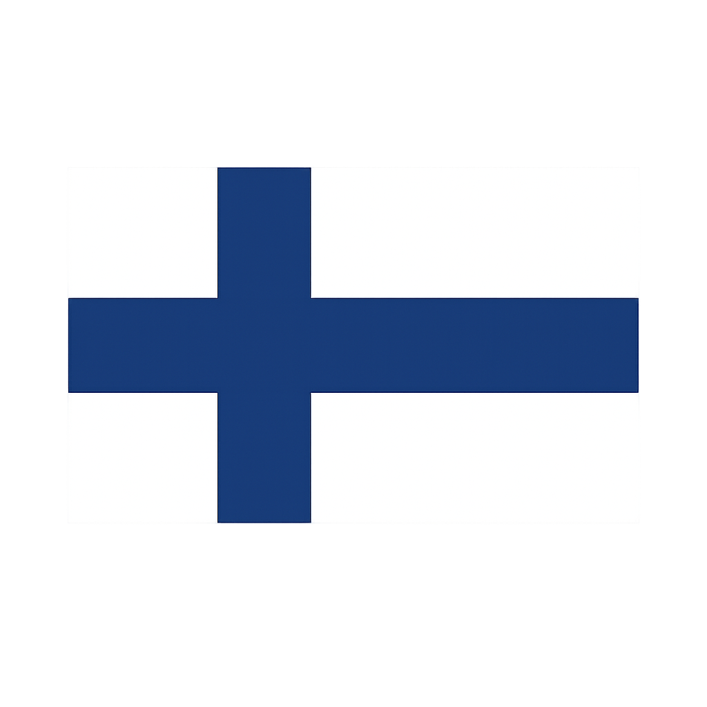 Finland Flag Flat Vector Transparent Background Simple