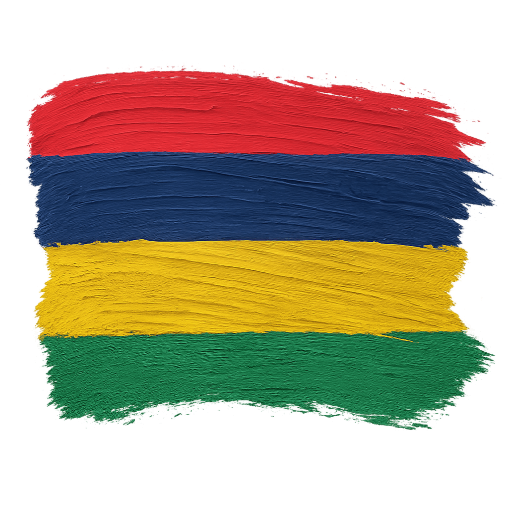 Flag of Mauritius, Paint Brush Stroke Texture, transparent background
