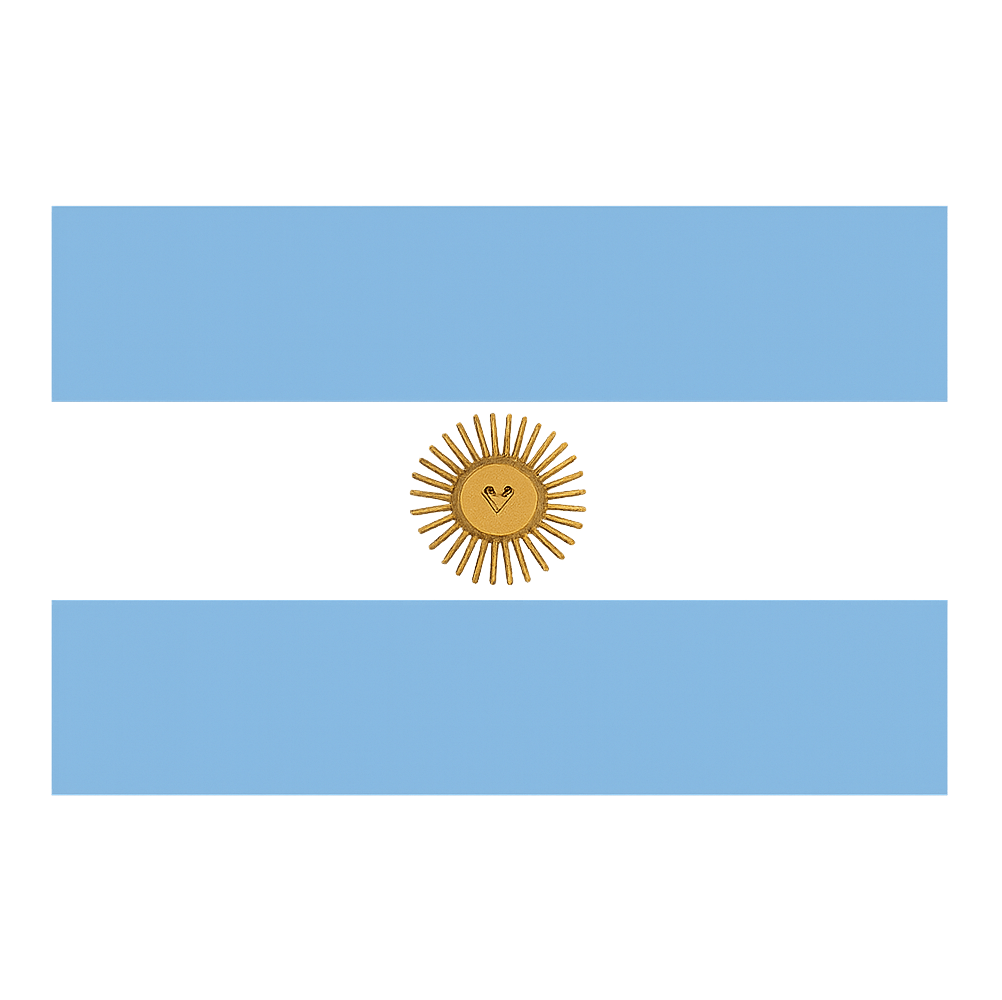 Flat Argentina Flag Icon transparent background