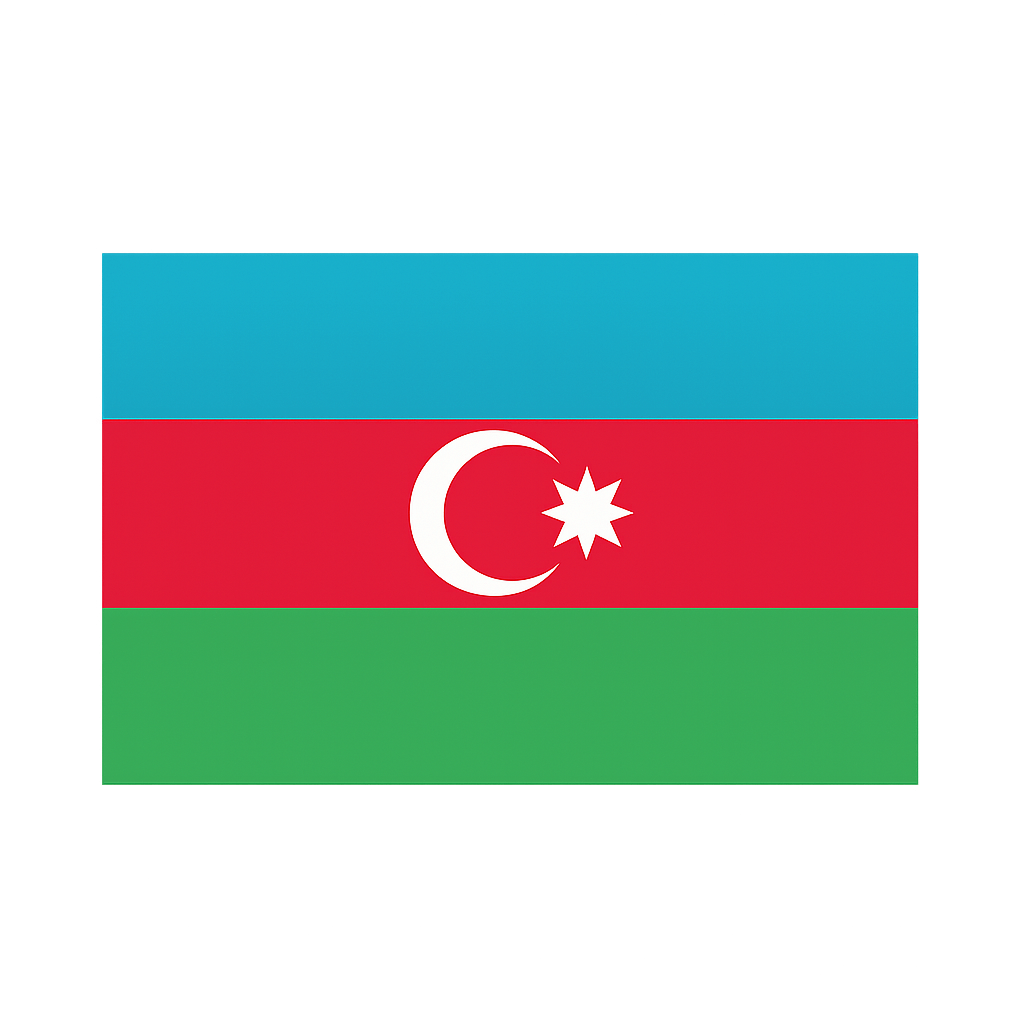 Flat Azerbaijan Flag Vector Graphic Transparent Background