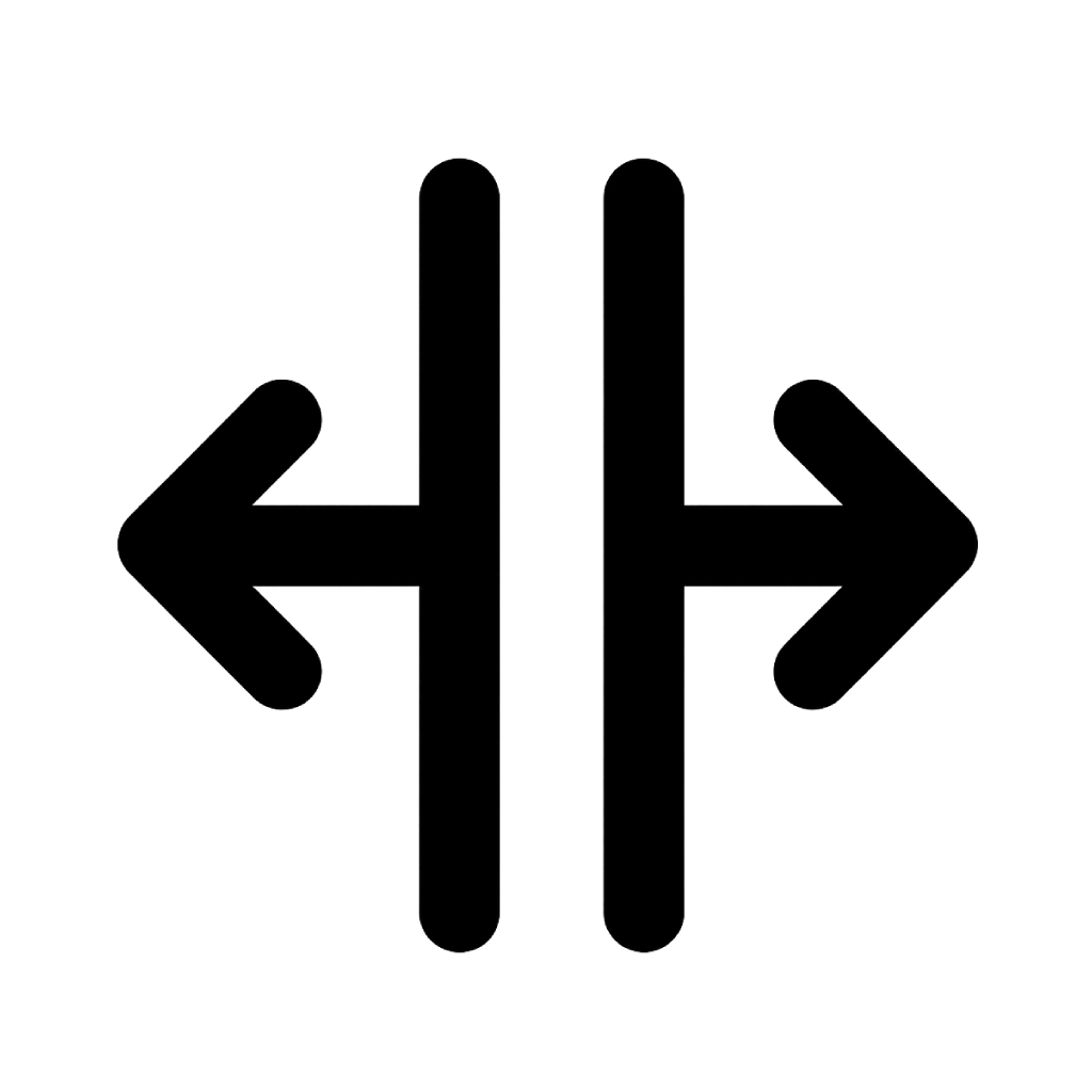 Flat Black Drag Handle Icon on Transparent Background