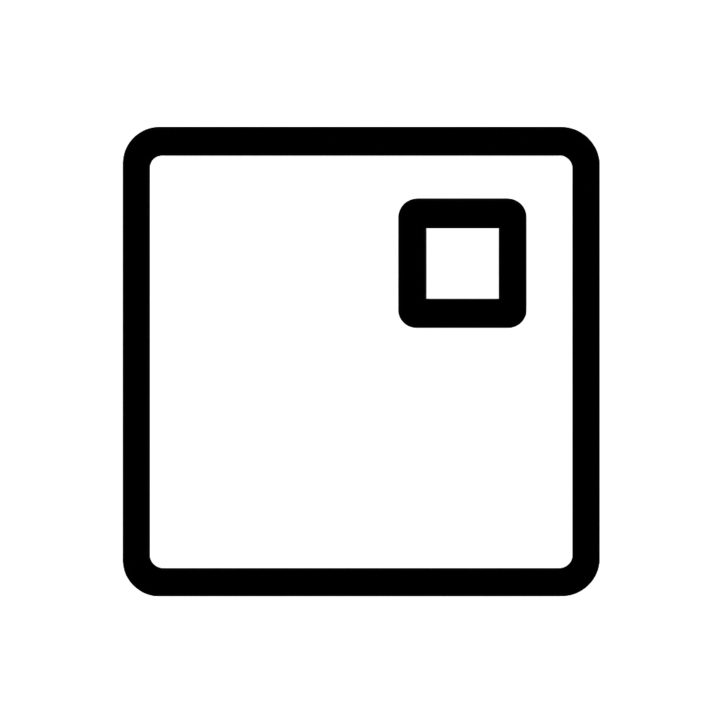 Flat Black Maximize Window Icon on Transparent Background