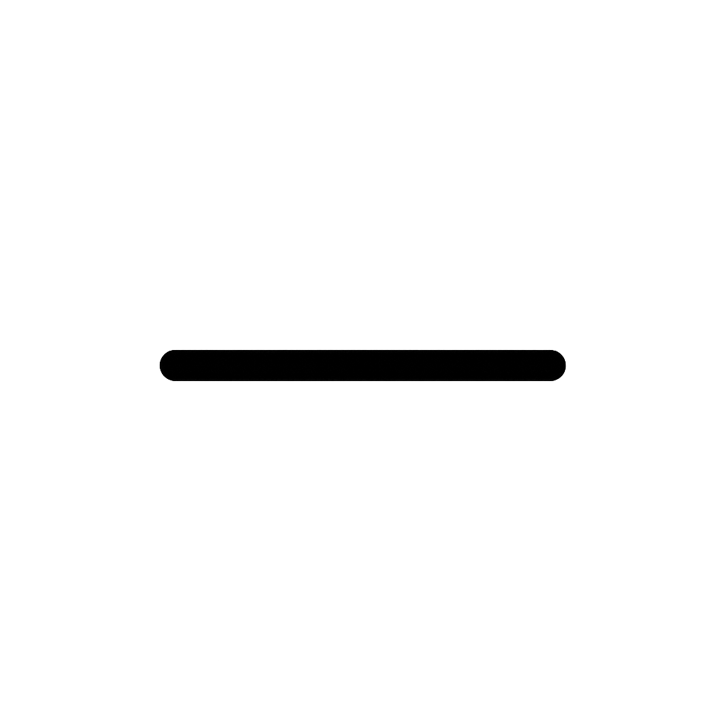 Flat Black Minimize Window Icon on Transparent Background