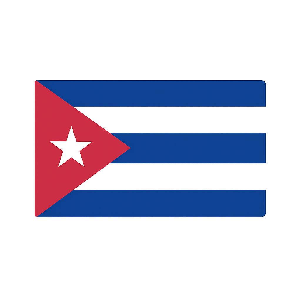 Flat Cuba National Flag Vector transparent background
