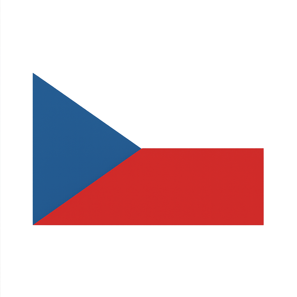 Flat Czech Republic National Flag transparent background