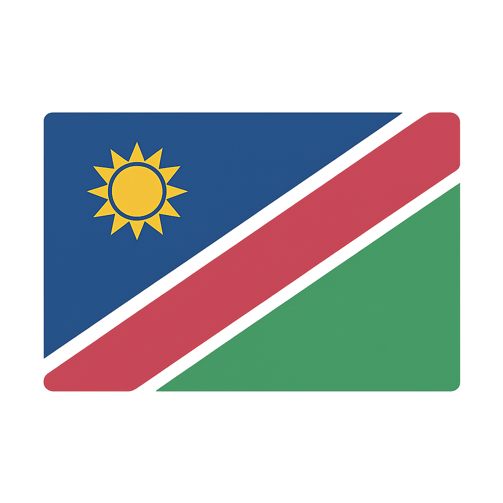 Flat digital graphic Namibia flag transparent background