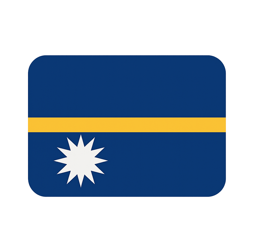 Flat digital graphic Nauru flag transparent background
