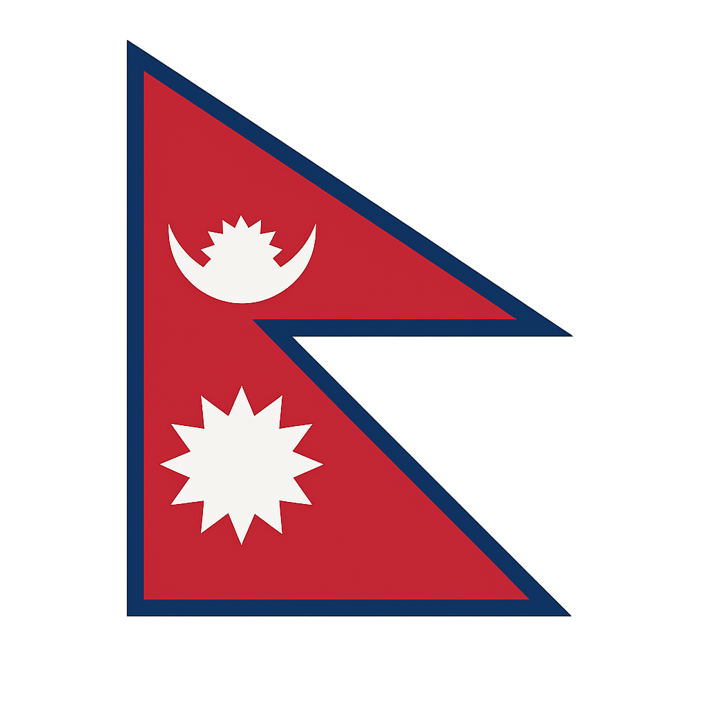 Flat digital graphic Nepal flag transparent background