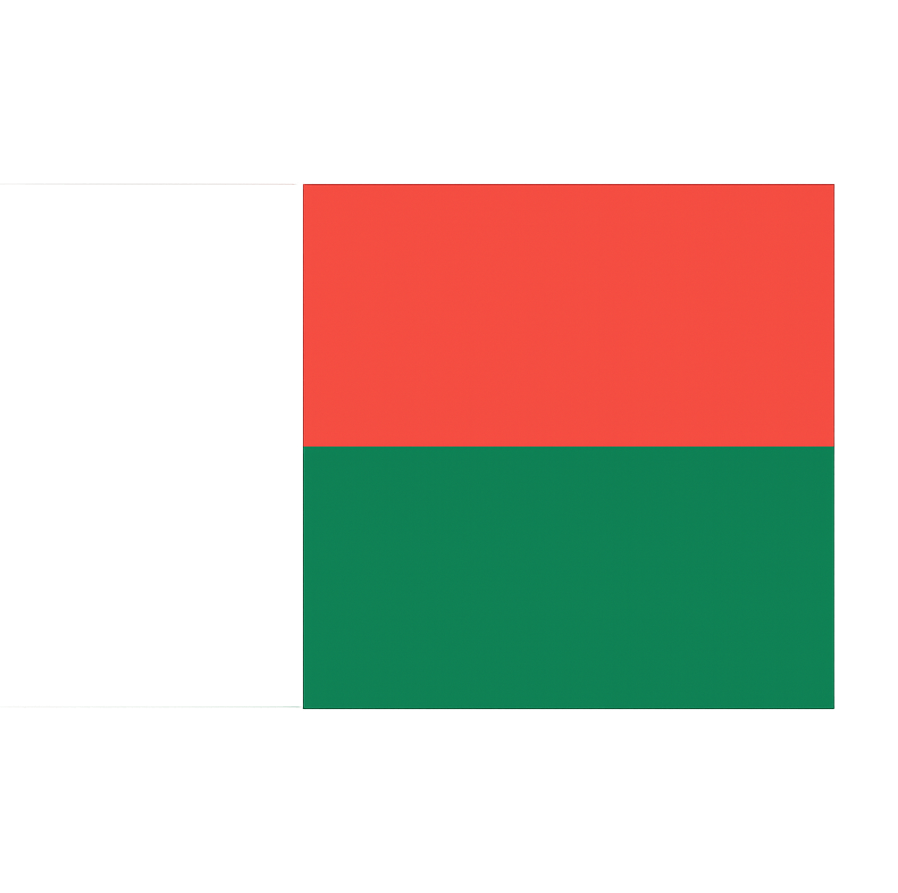 Flat Flag of Madagascar Vector, transparent background
