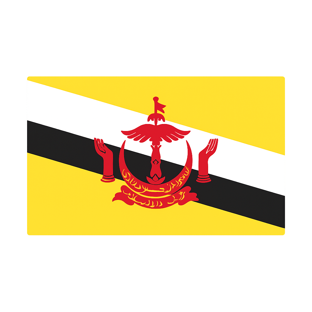 Flat Graphic Brunei Flag Transparent Background