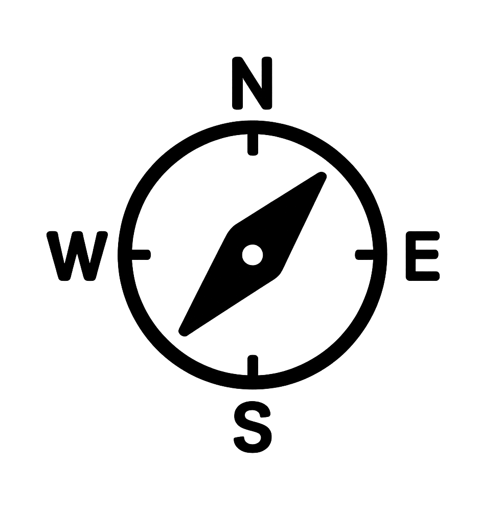 Flat Icon of a Navigation Compass