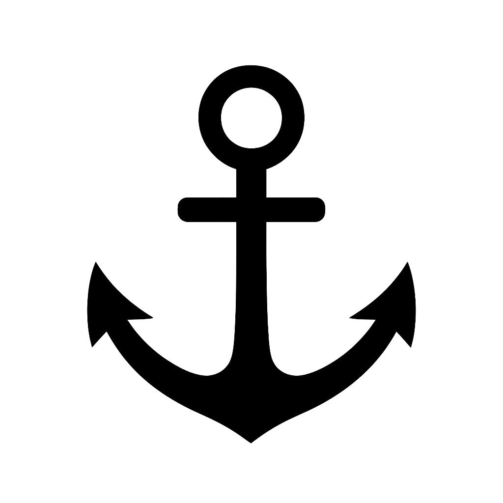 Flat Icon of a Ship Anchor