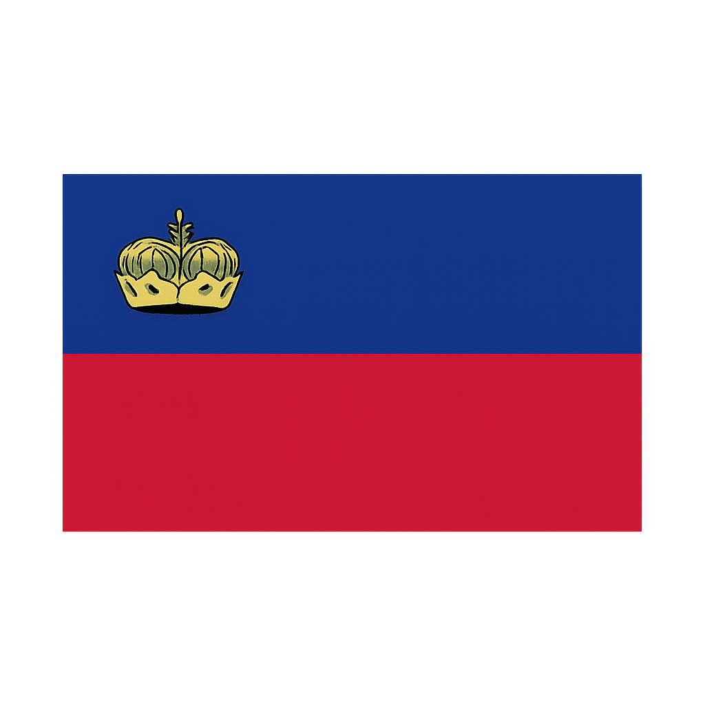 Flat Liechtenstein Flag Vector Transparent Background