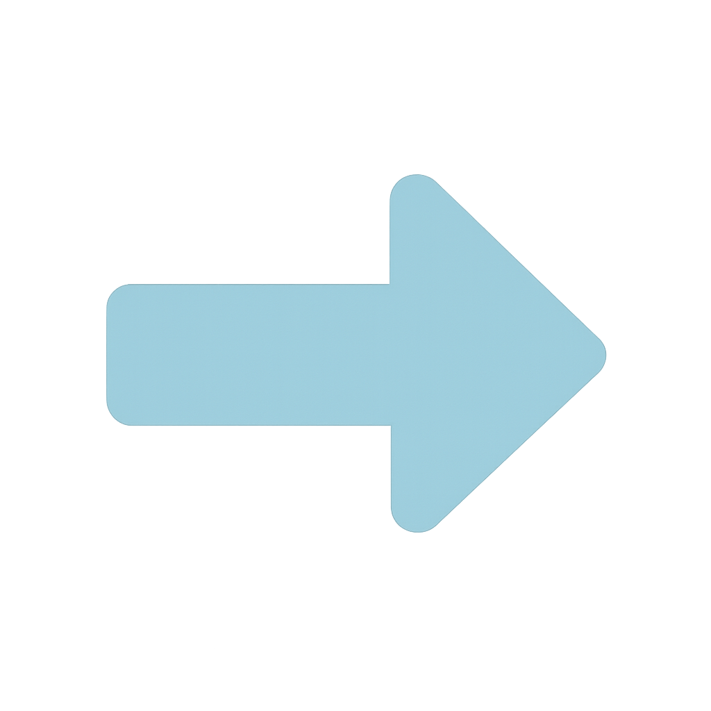 Flat Light Blue Right Pointing Arrow Icon