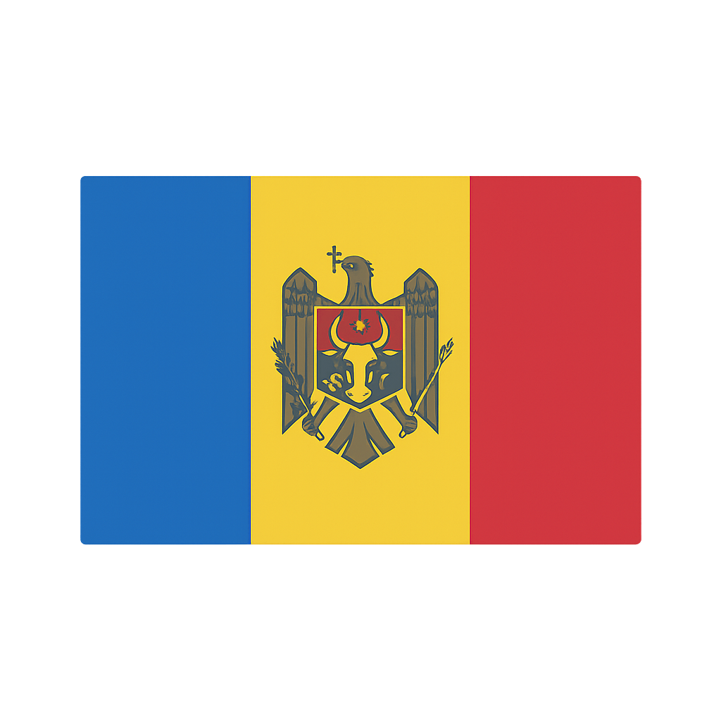 Flat Moldova Flag Graphic Transparent Background