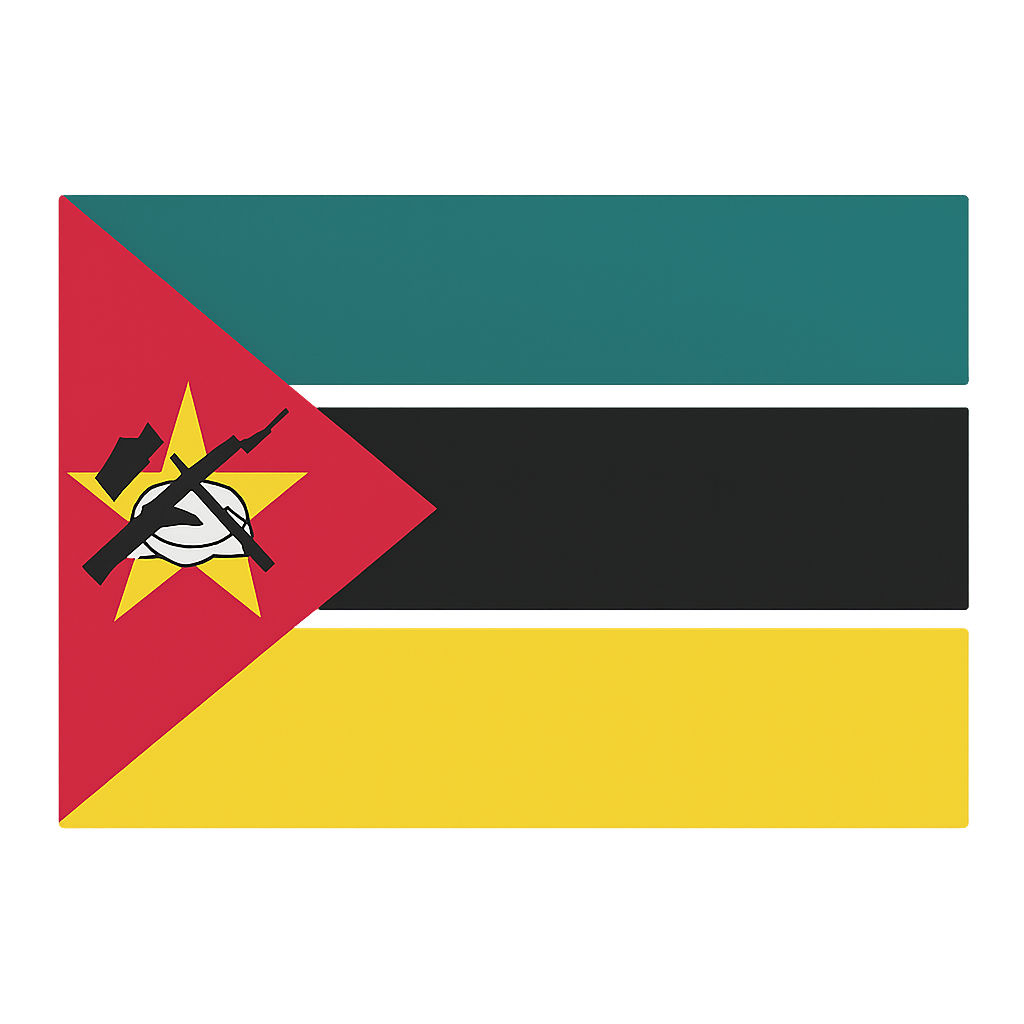 Flat Mozambique Flag Illustration Transparent Background Vector