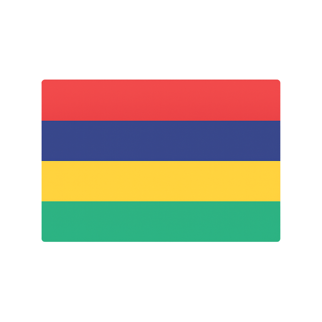 Flat Rectangular Flag of Mauritius, transparent background