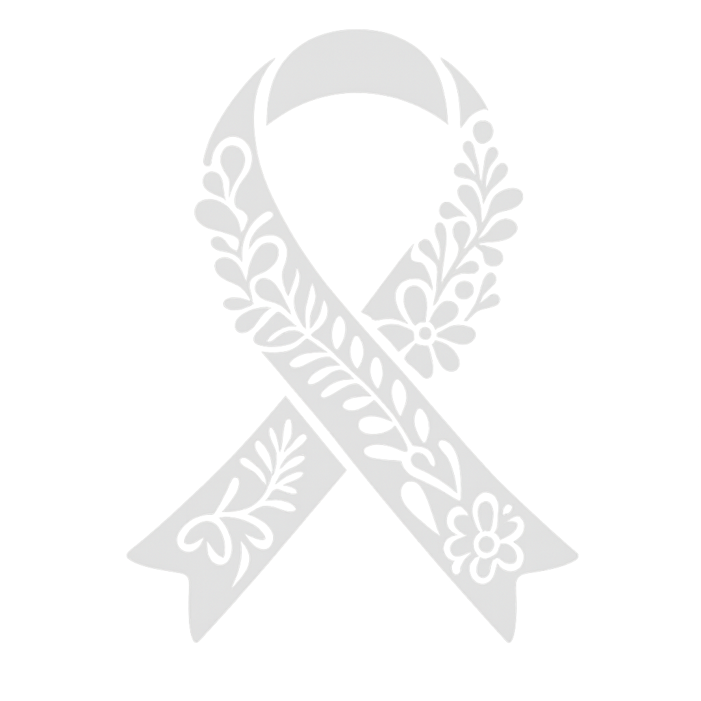Floral Memorial Ribbon Against Transparent Background Symbolizing Remembrance, Honor, and Tribute