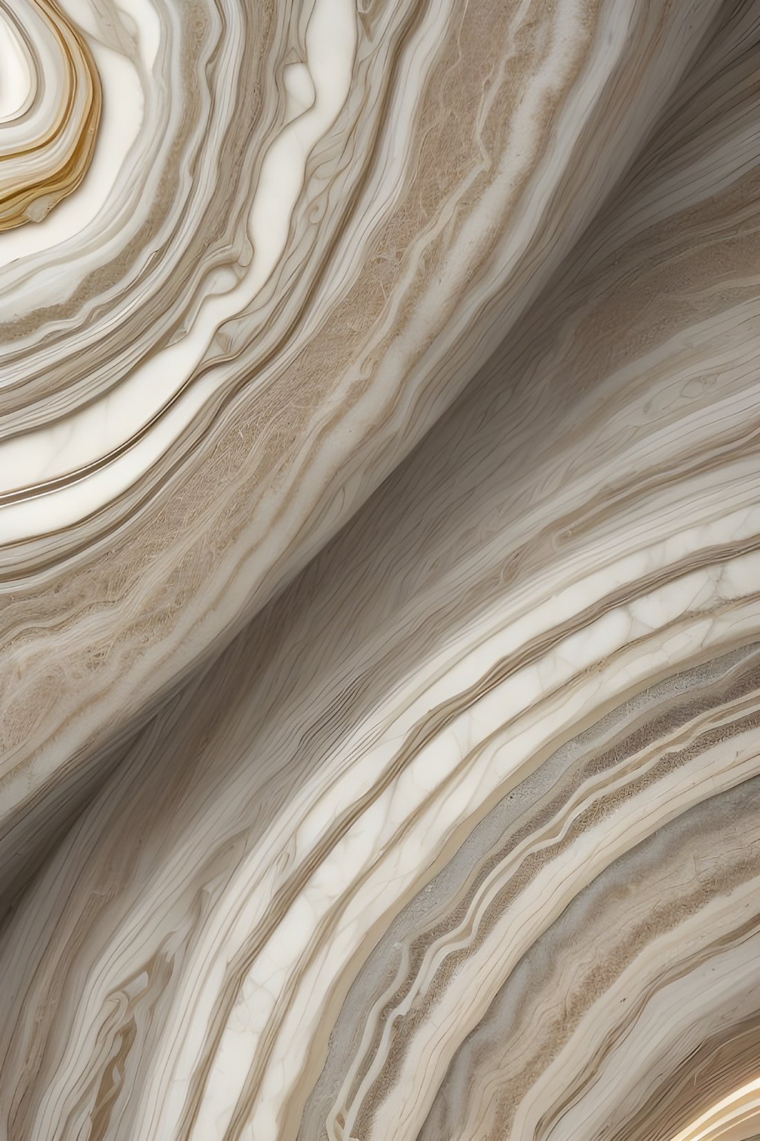 Flowing Agate Beige and White Marble