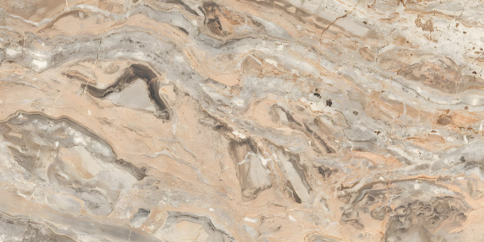 Flowing Beige and Brown Marble Stone Texture