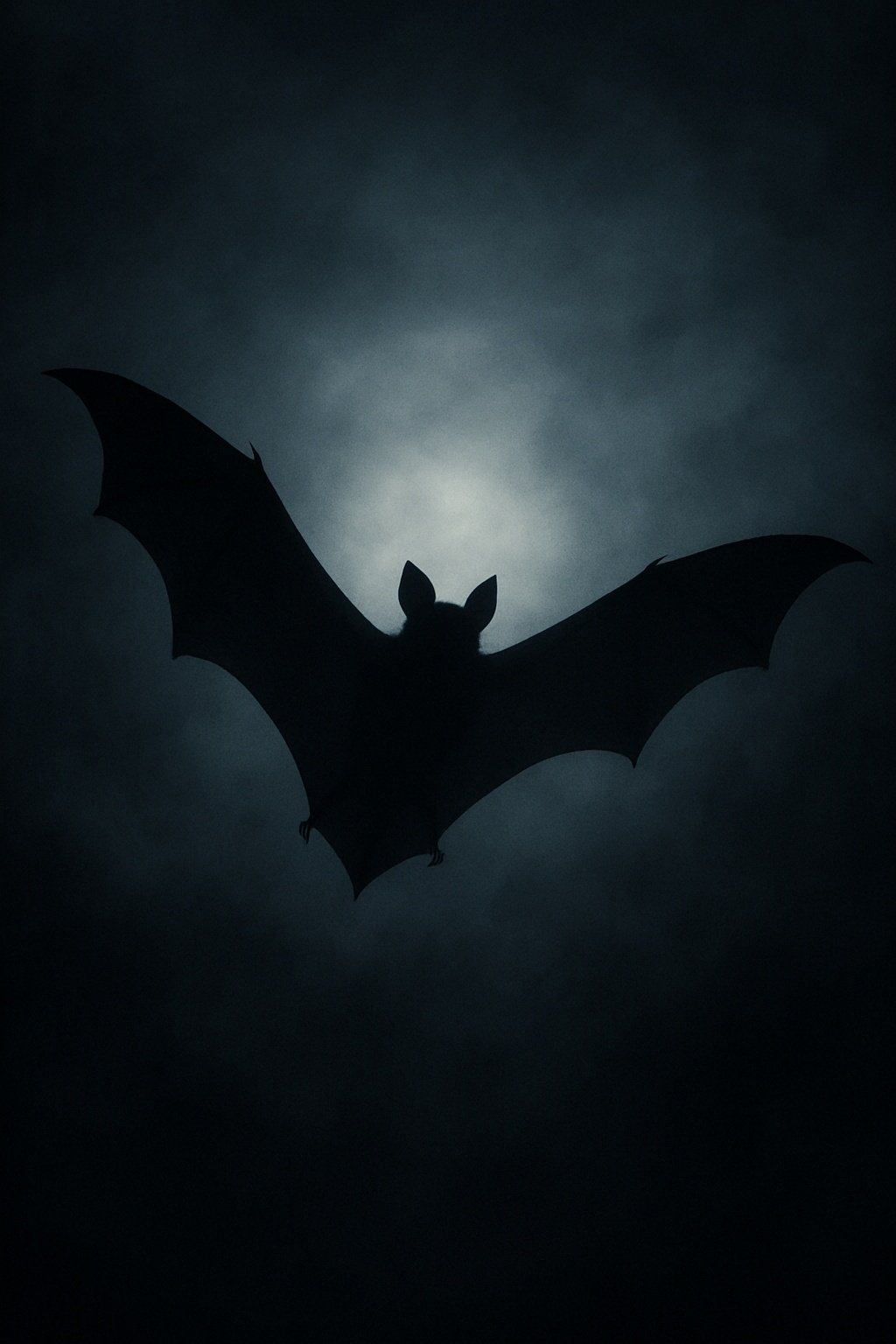 Flying Bat Silhouette Dark Sky Mobile Wallpaper