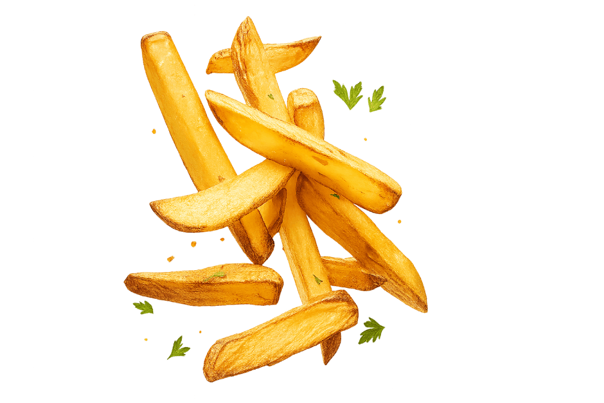 Flying French Fries Transparent Background PNG