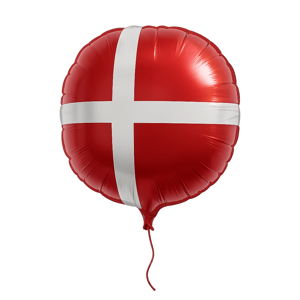 Foil Balloon Denmark Flag, transparent background