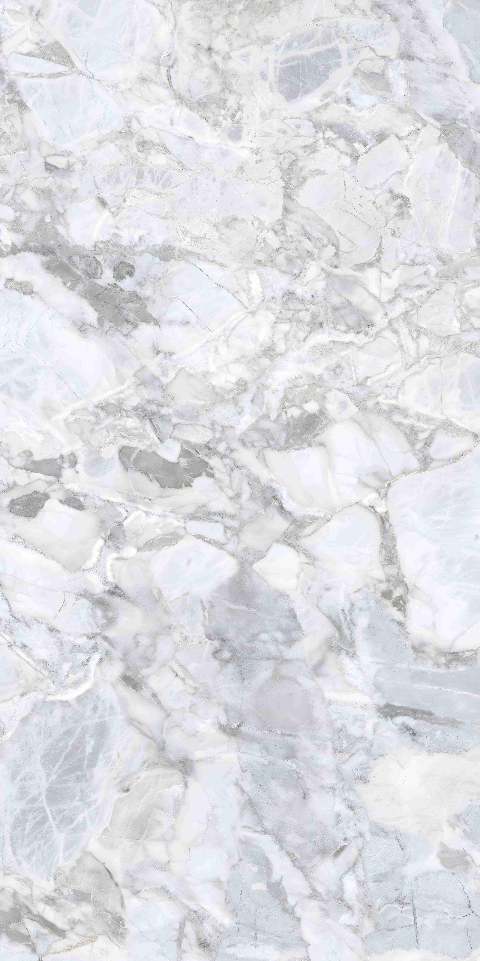 Fragmented White Grey Marble Light Blue