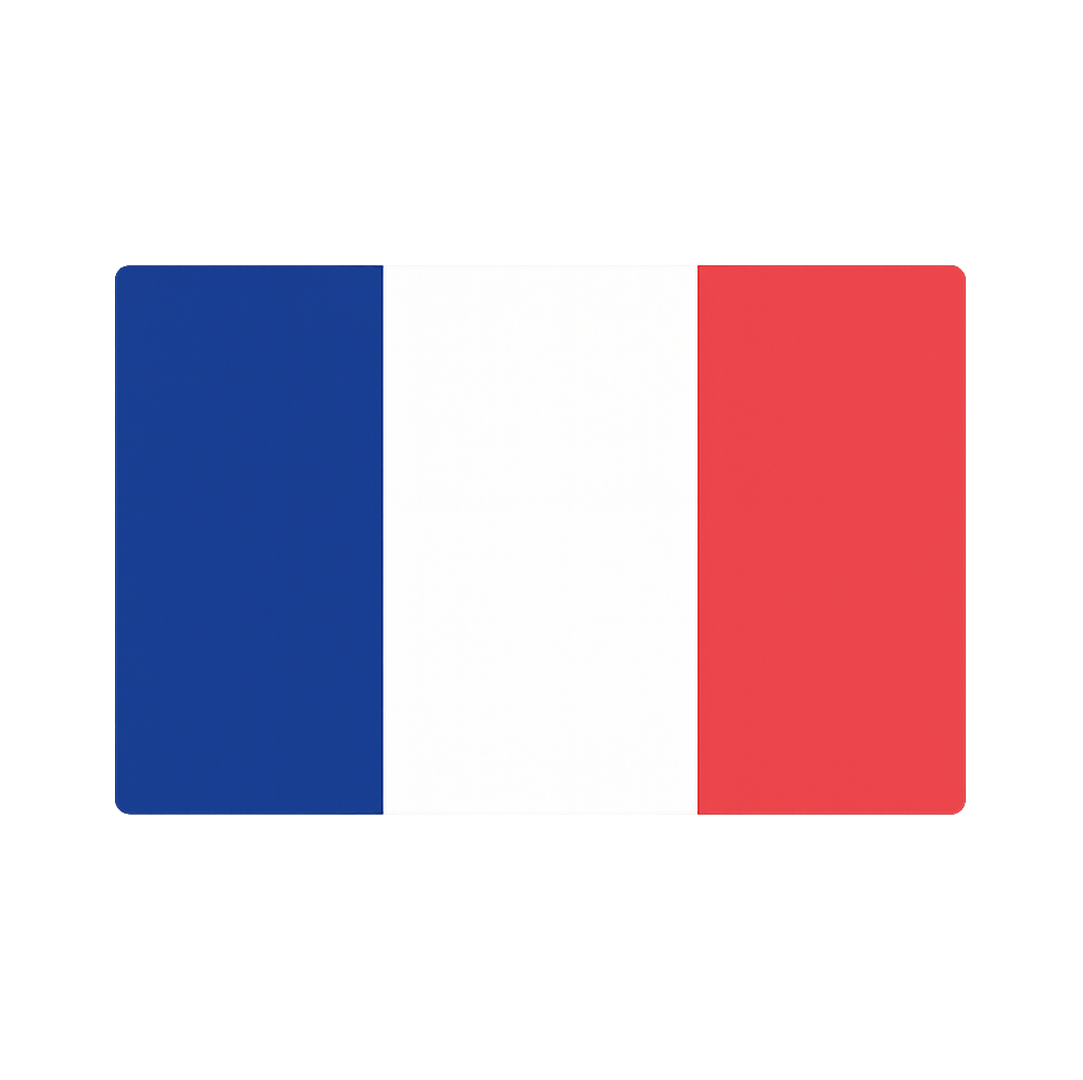 France Flag Flat Rounded Transparent Background Vector