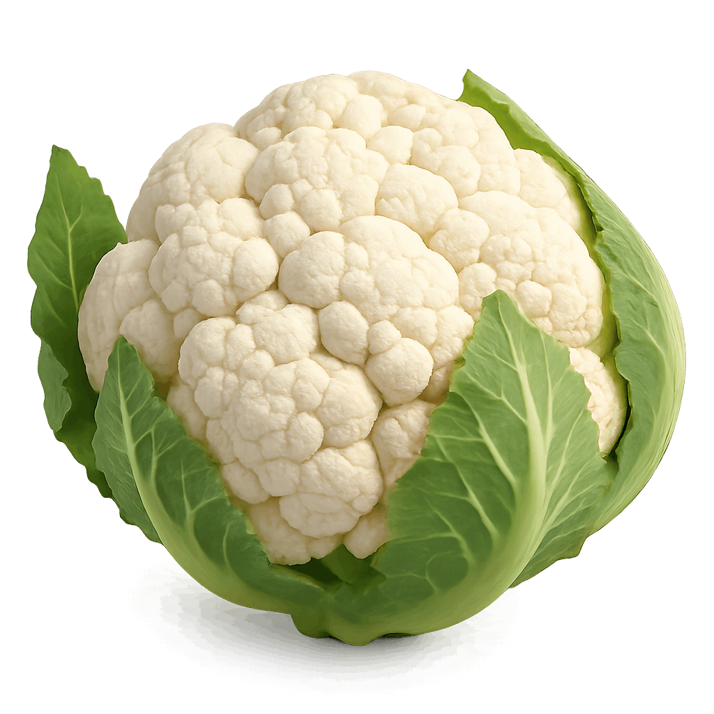 Fresh Organic Cauliflower With Green Leaves