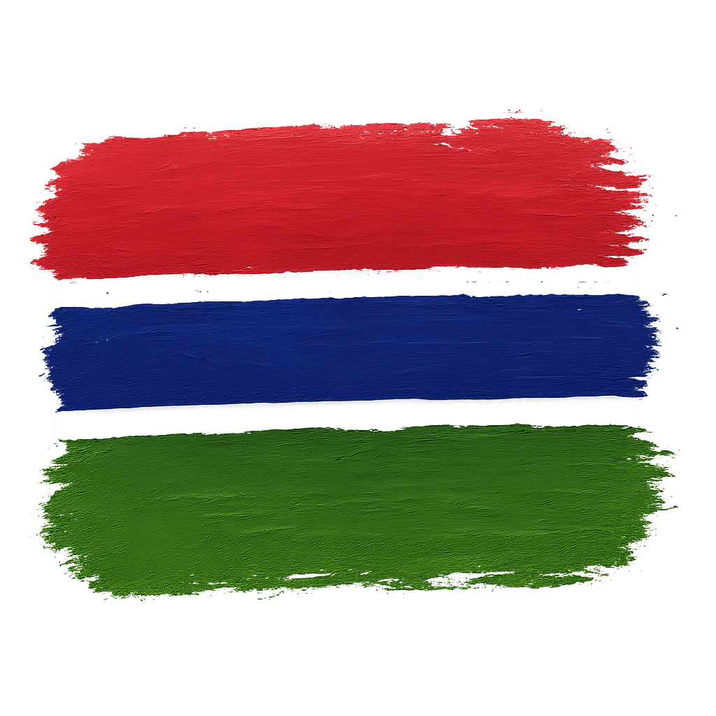 Gambia Flag Brush Stroke Transparent Background Art