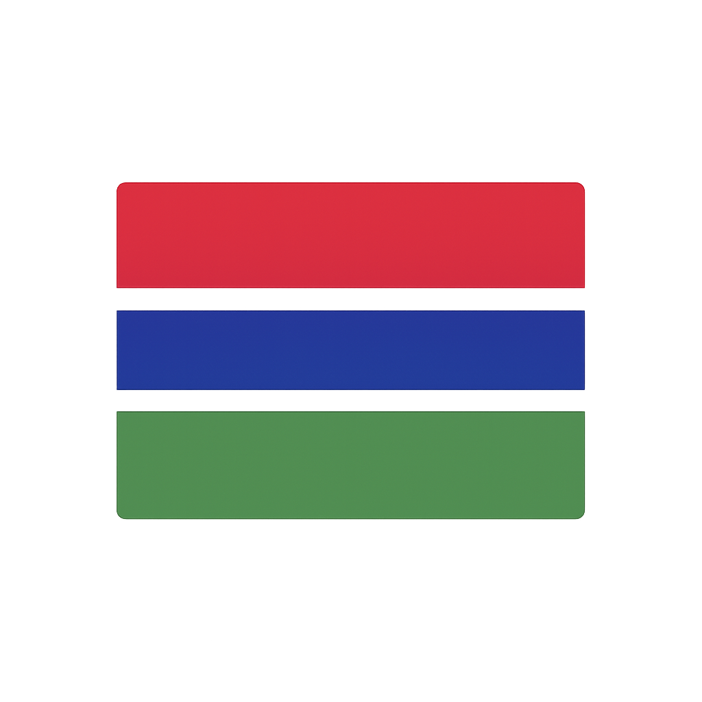 Gambia Flag Flat Rounded Transparent Background Vector