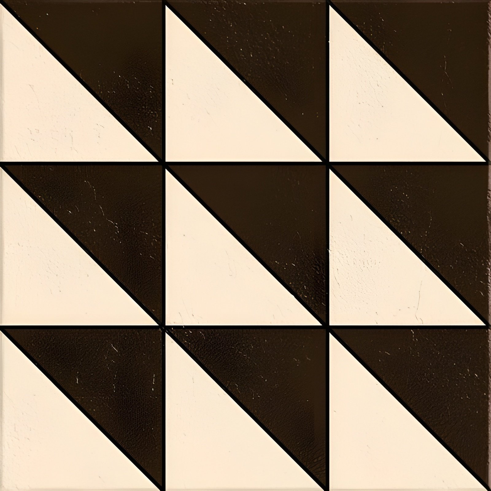Geometric Black And White Triangular Tile Pattern In A Grid Layout