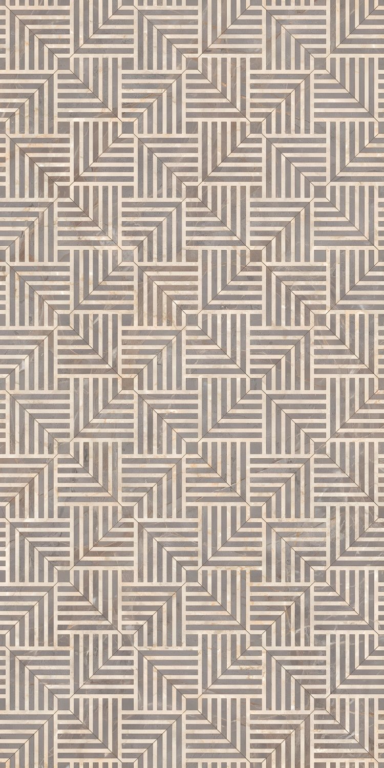 Geometric Inlay Marble Floor Tile Pattern