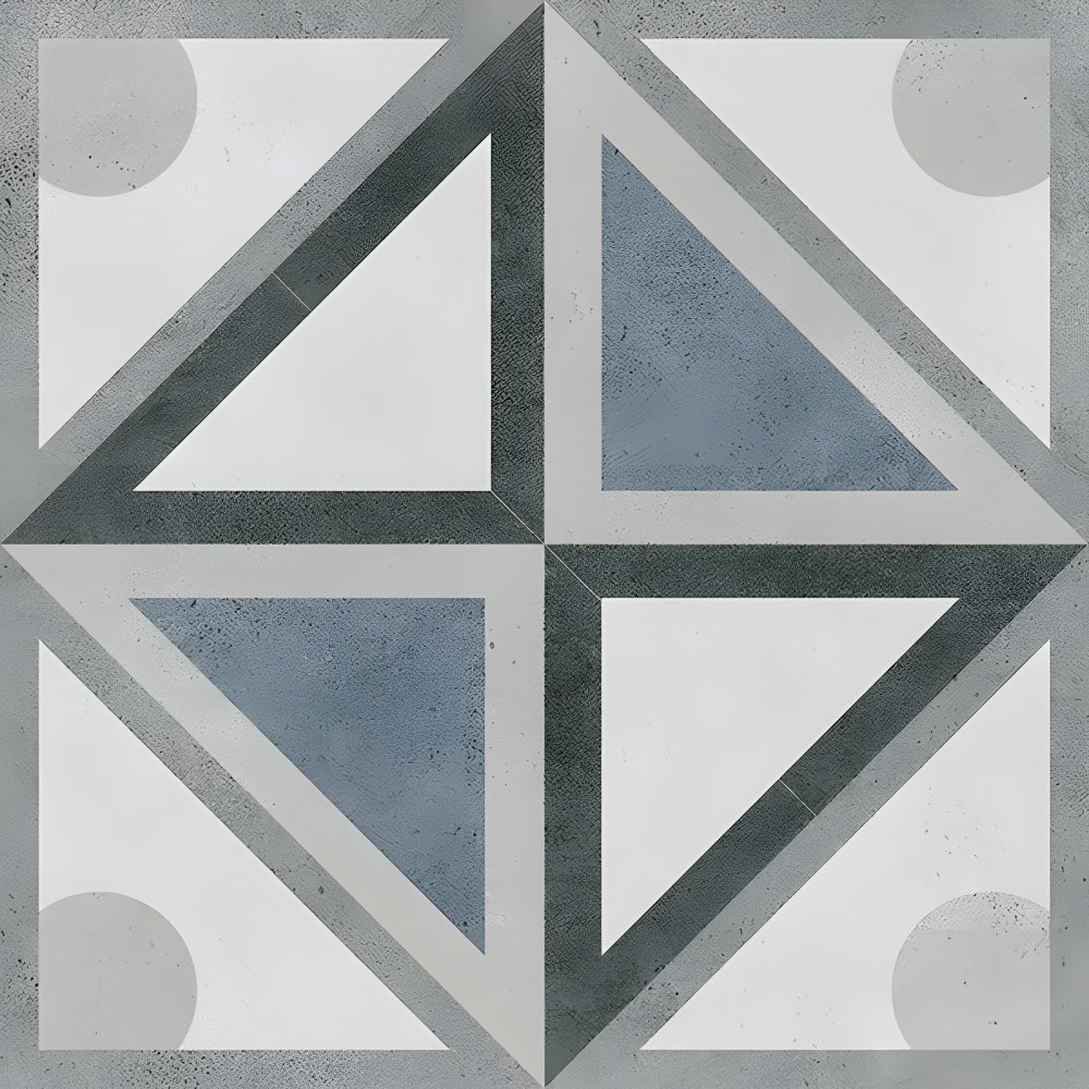 Geometric Triangle Square Cement Look Tile