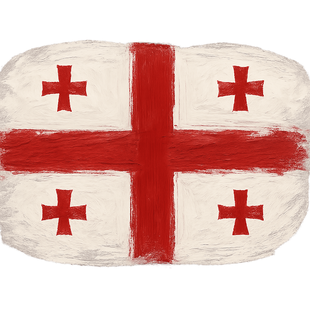 Georgia Flag Brush Stroke Transparent Background Art