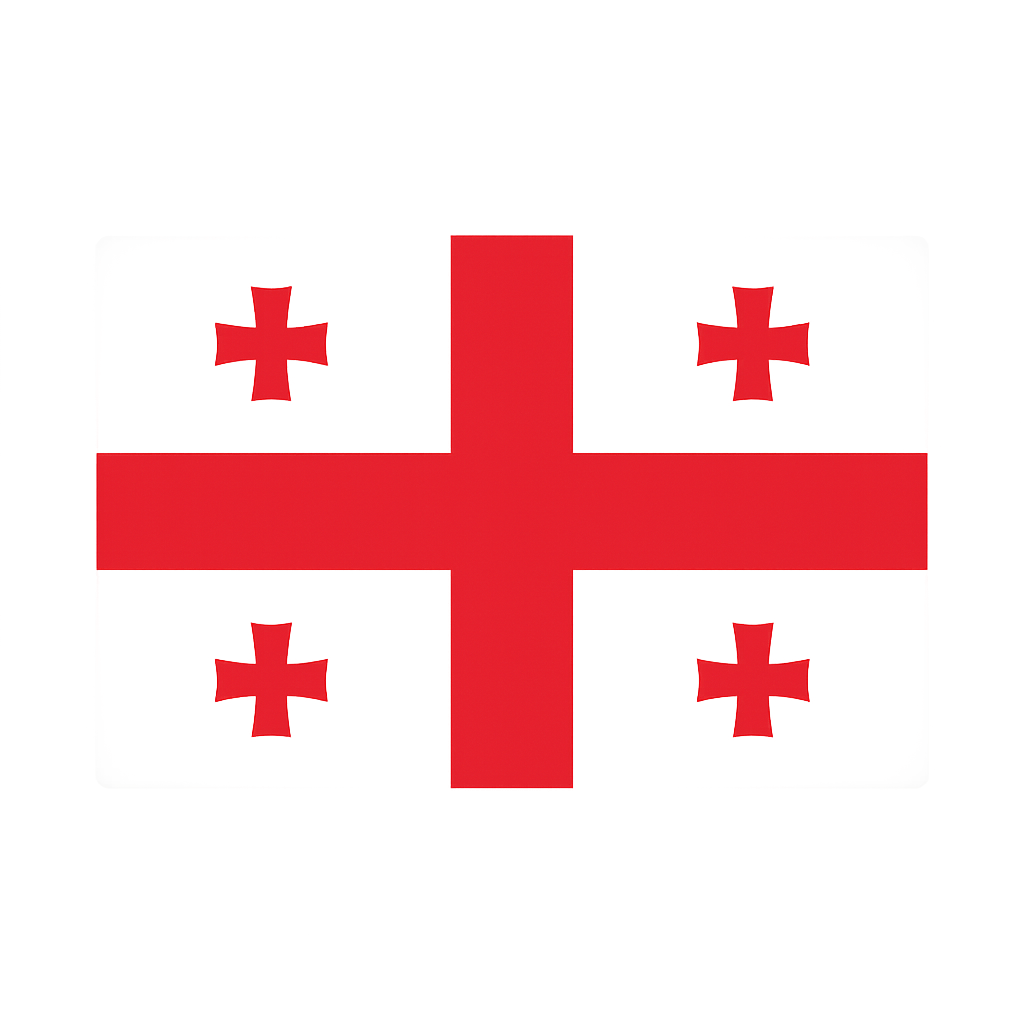 Georgia Flag Flat Vector Transparent Background Simple