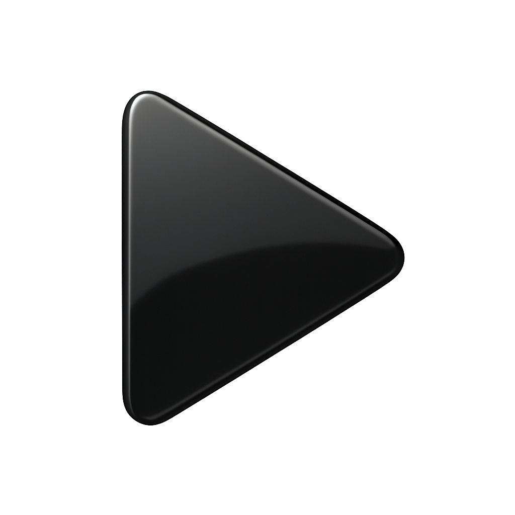 Glossy Black 3D Play Button Arrow