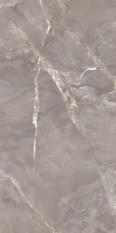 Glossy Grey Marble with Dramatic White Vein