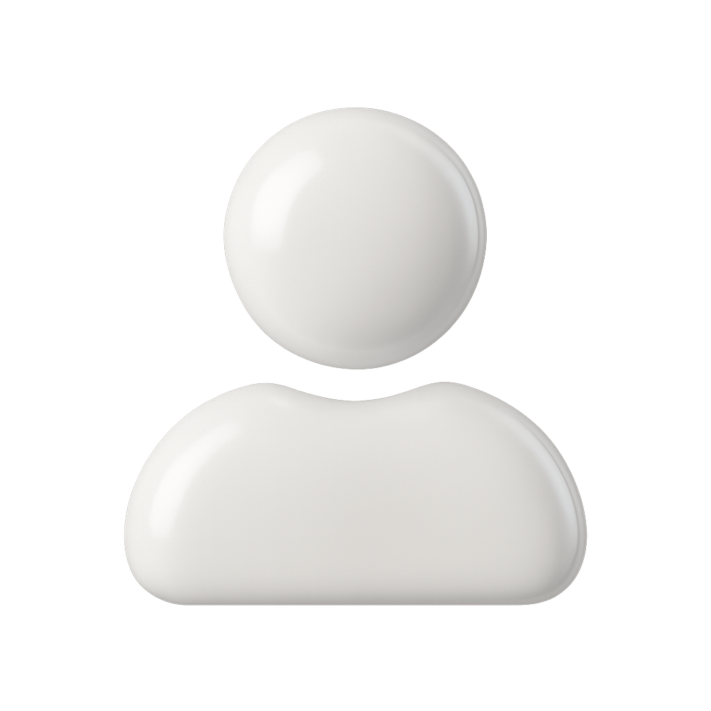 Glossy White 3D Minimalist User Profile Icon