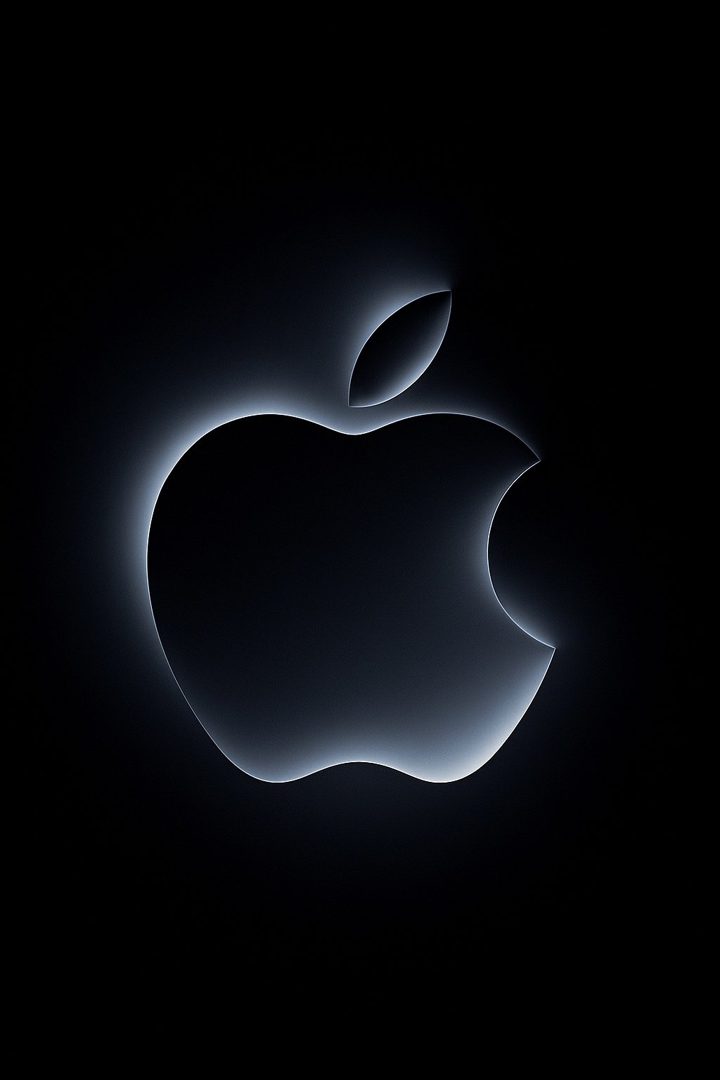 Glowing Apple Logo Dark Mobile Wallpaper