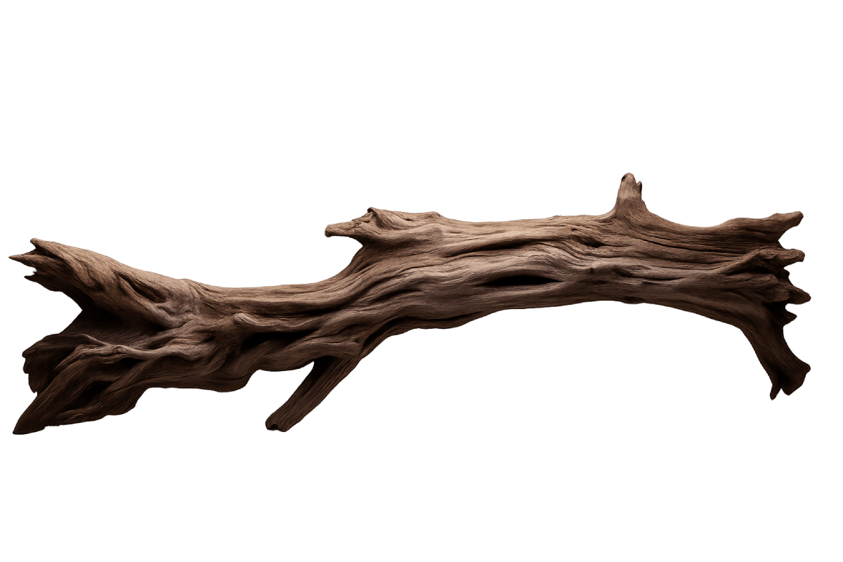 Gnarly Weathered Driftwood Branch Transparent Background