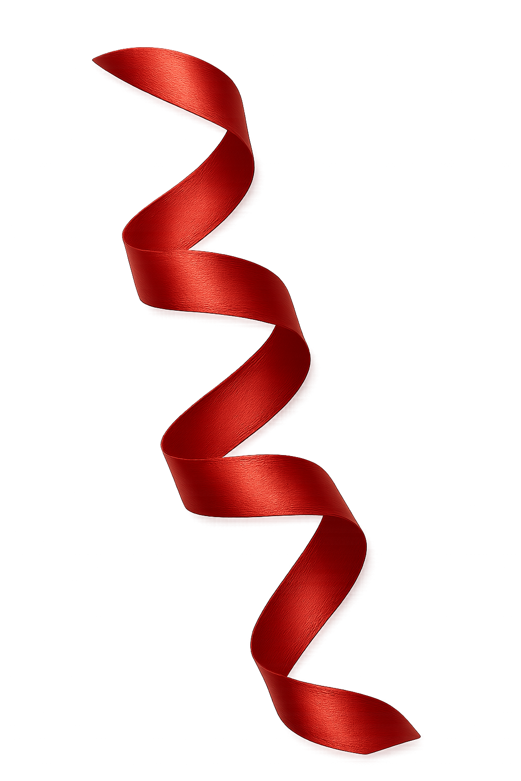 Graceful Red Ribbon Spiral Against Transparent Background, An Abstract, Elegant, and Festive Design Element Accent